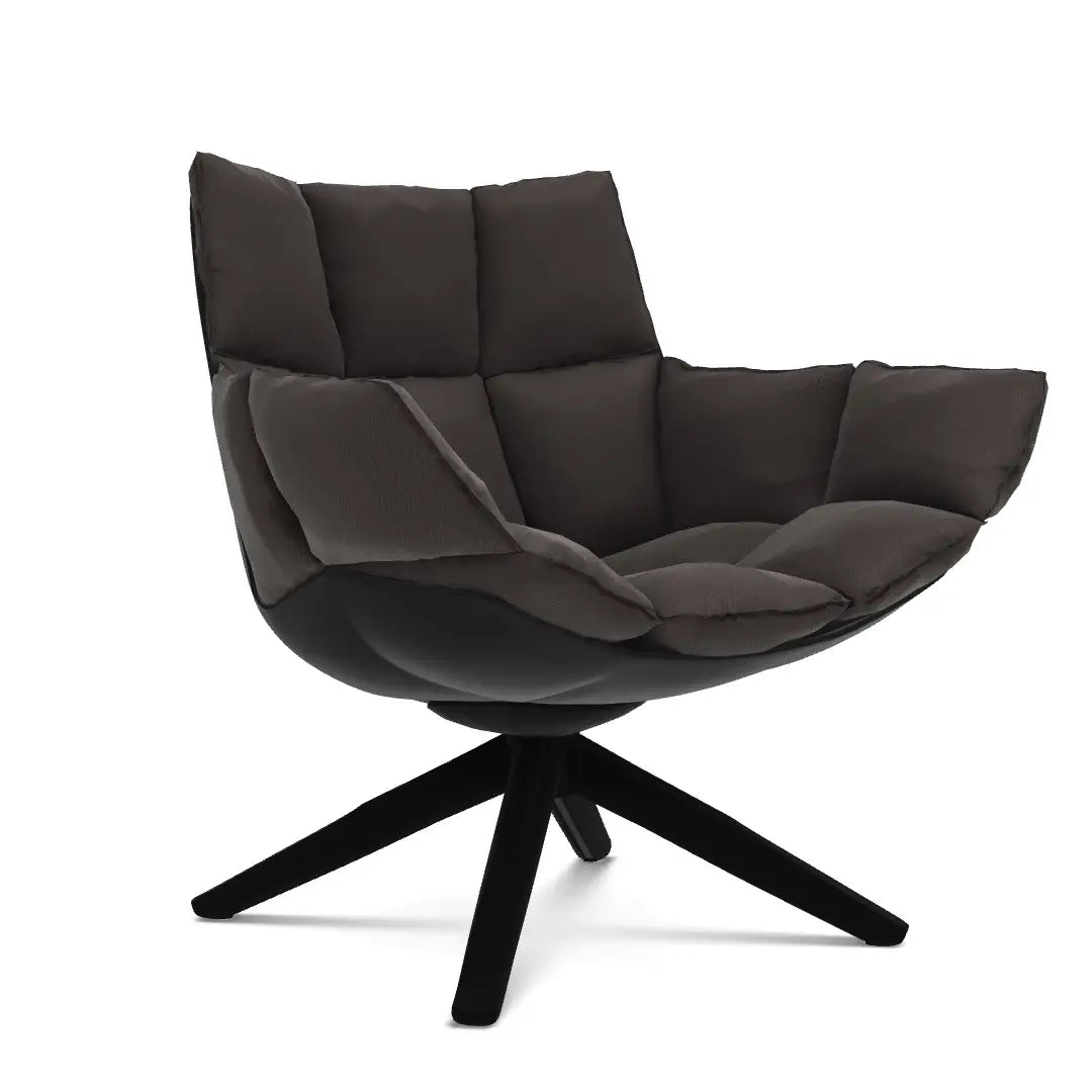 Husk Swivel Armchair with Armrests