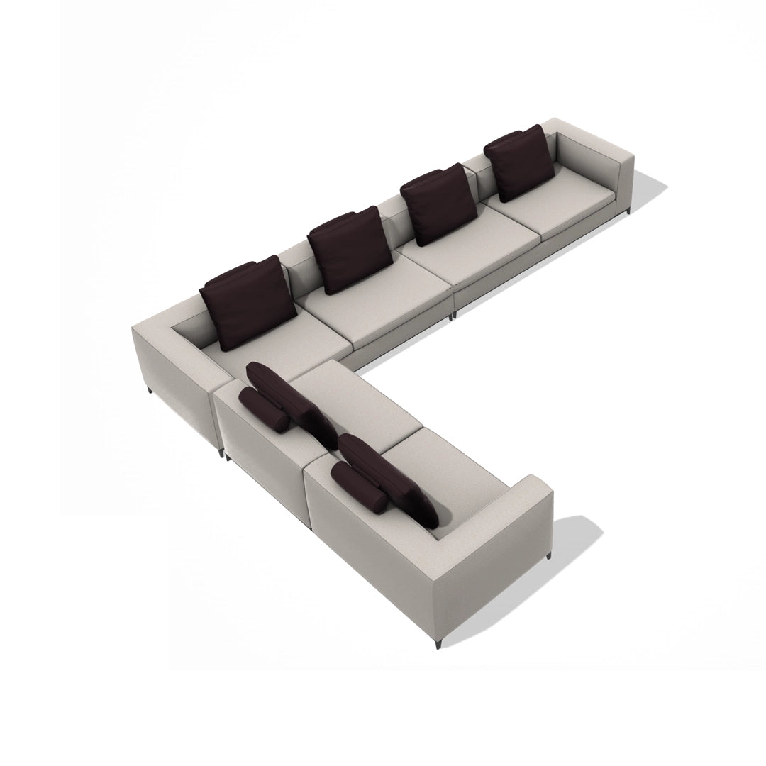 Michel Club L Shape Sofa, 2 Left Terminal Element, Right Terminal Element